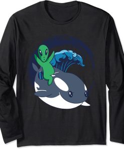 Alien Orca Whale Extraterrestrials - Funny Alien Orca Long Sleeve T-Shirt