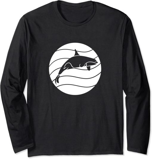 Orca Vintage Whale Sea Creatures Killer Whale Sword Whale Long Sleeve T-Shirt