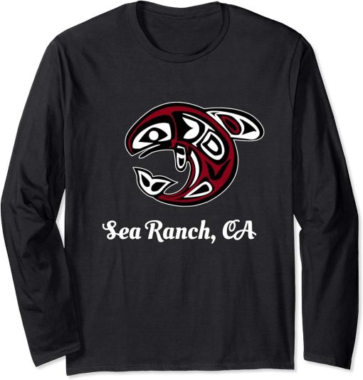 Native American Sea Ranch CA Tribal Orca Killer Whale Long Sleeve T-Shirt