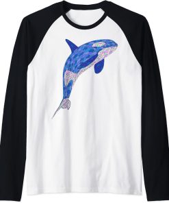 Killer Whale Lover Gifts Womens Orca Killer whales Mens Raglan Baseball Tee