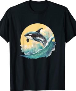 Whale Orca Marine Sea Lover Retro Summer Design T-Shirt