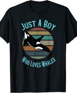 Just A Boy Who Loves Whales - Orca Killer Whale Gift T-Shirt